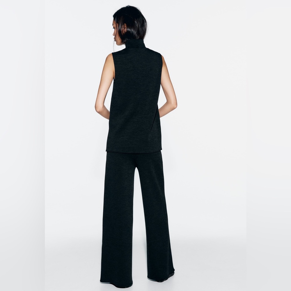 ZARA SOFT PIQUÉ TOP - Picture 4 of 9